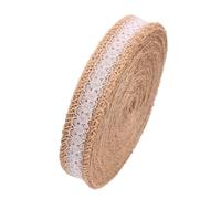Pizzi E Merletti 2M 25MM Rotoli di tela iuta Nastro con pizzo Decorazioni for matrimoni rustici vintage Ornamenti for feste Forniture artigianali fai da te(C-25)