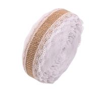 Pizzi E Merletti 2M 25MM Rotoli di tela iuta Nastro con pizzo Decorazioni for matrimoni rustici vintage Ornamenti for feste Forniture artigianali fai da te(C-22)