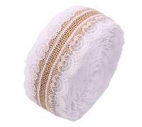 Pizzi E Merletti 2M 25MM Rotoli di tela iuta Nastro con pizzo Decorazioni for matrimoni rustici vintage Ornamenti for feste Forniture artigianali fai da te(C-21)