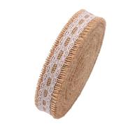 Pizzi E Merletti 2M 25MM Rotoli di tela iuta Nastro con pizzo Decorazioni for matrimoni rustici vintage Ornamenti for feste Forniture artigianali fai da te(C-27)