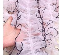Pizzi E Merletti Soffici pieghe centrali con pizzo intrecciato Abito da sposa fai te Cappello Cesto di fiori Tessili for la casa Materiali decorativi for cucire