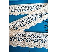 PIZZITALIANI Pizzo al metro - Nastro Pizzo BEIGE, Altezza 5 cm x 10 m, Made in Italy, Passamaneria per tessuti, Pizzi e Merletti cotone, Bordo per allungare tende, Art1675