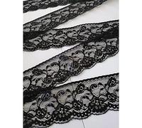 PIZZITALIANI Tulle per bomboniere - Pizzo Tulle NERO, Altezza 6 cm x 10 m, Made in Italy Passamaneria decorativa, Pizzi e merletti, Merletto Valencienne morbido, Art1404018