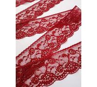 PIZZITALIANI Tulle per bomboniere - Pizzo Tulle ROSSO BORDEAUX, Altezza 6 cm x 10 m, Made in Italy Passamaneria decorativa, Pizzi e merletti, Merletto Valencienne morbido, Art1404018