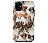 Pizzo Bow Immagine Preppy Ragazze Coquette Brown Floppy Ear Dogs Custodia per iPhone 11