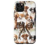 Pizzo Bow Immagine Preppy Ragazze Coquette Brown Floppy Ear Dogs Custodia per iPhone 11 Pro