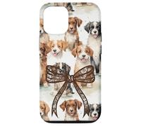 Pizzo Bow Immagine Preppy Ragazze Coquette Brown Floppy Ear Dogs Custodia per iPhone 12/12 Pro