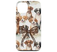 Pizzo Bow Immagine Preppy Ragazze Coquette Brown Floppy Ear Dogs Custodia per iPhone 13