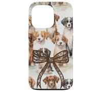 Pizzo Bow Immagine Preppy Ragazze Coquette Brown Floppy Ear Dogs Custodia per iPhone 13 Pro