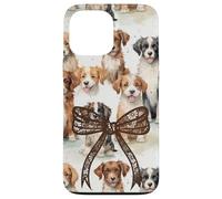 Pizzo Bow Immagine Preppy Ragazze Coquette Brown Floppy Ear Dogs Custodia per iPhone 13 Pro Max