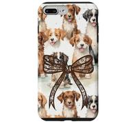 Pizzo Bow Immagine Preppy Ragazze Coquette Brown Floppy Ear Dogs Custodia per iPhone 7 Plus/8 Plus