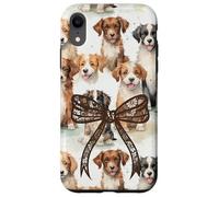 Pizzo Bow Immagine Preppy Ragazze Coquette Brown Floppy Ear Dogs Custodia per iPhone XR