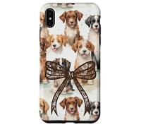 Pizzo Bow Immagine Preppy Ragazze Coquette Brown Floppy Ear Dogs Custodia per iPhone XS Max