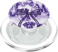 Pizzo Bow Immagine Preppy Ragazze Coquette Viola Floppy Orecchio Cani PopSockets PopGrip per MagSafe