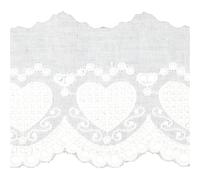 Pizzo con occhielli in cotone, larghezza 9,5 cm, design decorativo a forma di cuore, tessuto ricamato per cucire vestiti per bambini, artigianato
