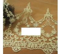 Pizzo dorato largo 1 metro per costumi da sposa o gioielli, artigianato e cucito, tessuto di pizzo dorato ricamato a rete, 22 cm - predefinito