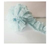 Pizzo, Fascia for capelli grande a forma di cuore con pieghe, design morbido(Light Blue)