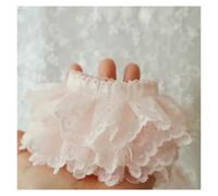 Pizzo, Fascia for capelli grande a forma di cuore con pieghe, design morbido(Light Pink)