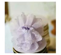 Pizzo, Fascia for capelli grande a forma di cuore con pieghe, design morbido(Light Purple)