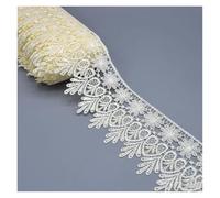 Pizzo in tessuto Nastro, Passamaneria in pizzo floreale all'uncinetto, 15 iarde, 8 cm di larghezza, multicolore(Beige)