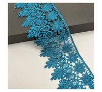 Pizzo in tessuto Nastro, Passamaneria in pizzo floreale all'uncinetto, 15 iarde, 8 cm di larghezza, multicolore(Blue)