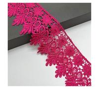 Pizzo in tessuto Nastro, Passamaneria in pizzo floreale all'uncinetto, 15 iarde, 8 cm di larghezza, multicolore(Rose Red)