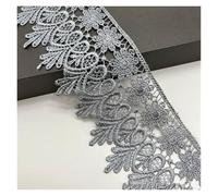 Pizzo in tessuto Nastro, Passamaneria in pizzo floreale all'uncinetto, 15 iarde, 8 cm di larghezza, multicolore(Grey)