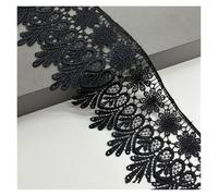 Pizzo in tessuto Nastro, Passamaneria in pizzo floreale all'uncinetto, 15 iarde, 8 cm di larghezza, multicolore(Black)