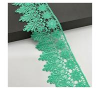 Pizzo in tessuto Nastro, Passamaneria in pizzo floreale all'uncinetto, 15 iarde, 8 cm di larghezza, multicolore(Green#2)