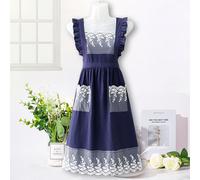 Pizzo Increspato Cotone Grembiule per Donna Cucina Fioraio Lavoro