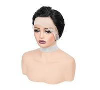 Pizzo Pixie For Capelli Umani Lisci Bob 13X4, Parrucca Corta Con Parte Laterale Da 6 Pollici For Donne Nere Capelli Pretagliati Pizzicati per Donne Affascinanti(Natural-Grown Style)