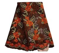 PIZZO Ricamo In Cotone Africano Merletto Secco Merletto Svizzero Del Voile Con Pietre For Le Donne Abiti Da Festa Di Nozze 5 Yard(8Swiss Voile Lace)