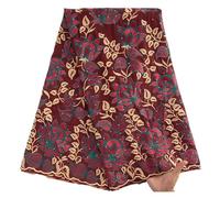 PIZZO Ricamo In Cotone Africano Merletto Secco Merletto Svizzero Del Voile Con Pietre For Le Donne Abiti Da Festa Di Nozze 5 Yard(Swiss Voile Lace7)