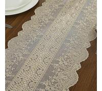 Pizzo Ricamo Runner da Tavolo Fiore Bianco Guipure Panno Matrimonio Casa Adorn