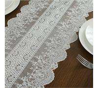 Pizzo Ricamo Runner da Tavolo Fiore Bianco Guipure Panno Matrimonio Casa Adorn