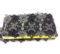 PIZZO TRAMEZZO LUREX ARGENTO E NERO CM 10