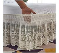 Pizzo Vestiletto,Elastica Avvolgere Mantovana Giroletto Tre Lati Tessuto Gonna da Letto Singolo/Matrimoniali/Una Piazza e Mezzo Elastico Dust Ruffle,Lunghezza 38 cm