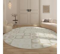 PIZZZENO Tappeti per camera da letto, casa, morbido tappetino da pavimento, motivo scozzese, soggiorno, decorazione, rotondo, lavabile, studio (180x180 cm/profondità)