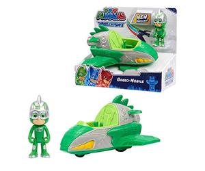 PJ Masks 95823 - Veicoli Save The Sky Mobile, Gekko Figure e Auto, Verde, Multicolore