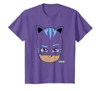 PJ Masks Catboy Big Face Power Hero Portrait Maglietta, Bambini, Viola mélange, 2 Anni
