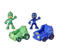 PJ Masks Hasbro Super pigiamini, Geco vs Ninja della Notte, Macchine da Corsa Giocattolo per età prescolare, Set con 2 Veicoli e 2 Personaggi, per Bambini dai 3 Anni in su