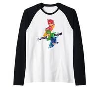 PJ Masks TV Super Team Flash Maglia con Maniche Raglan