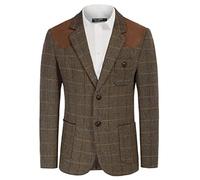 PJ Paul Jones Giacca Formale da Uomo in Tweed a Spina di Pesce con Due Bottoni in Misto Lana, M
