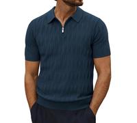 PJ PAUL JONES Polo da uomo a maniche corte con cerniera a un quarto, maglietta casual da golf, blu navy, M