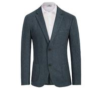 PJ PAUL JONES Sakko - Giacca da uomo Harris Tweed British Blazer, con 2 bottoni, stile vintage, da lavoro, A-blu scuro., L