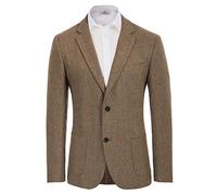 PJ PAUL JONES Sakko - Giacca da uomo Harris Tweed British Blazer, con 2 bottoni, stile vintage, da lavoro, Marrone A, M