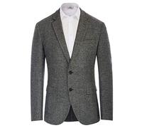PJ PAUL JONES Sakko - Giacca da uomo Harris Tweed British Blazer, con 2 bottoni, stile vintage, da lavoro, grigio chiaro, M