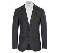 PJ PAUL JONES Sakko - Giacca da uomo Harris Tweed British Blazer, con 2 bottoni, stile vintage, da lavoro, grigio scuro, S