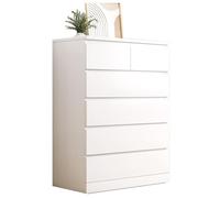 PJDDP Cassettiera a 6 Cassetti, Comò Moderna Verticale per Camera da Letto, Cassettiera Bianca Mobiletto Multiuso per Soggiorno, Corridoio, Ingresso, Ufficio Domestico, 60x40x110cm