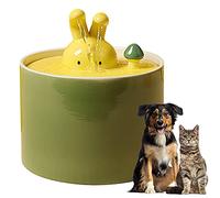 PJDDP Fontana per Gatti E Cani in Ceramica, Pompa dell'Acqua Aggiornata,Erogatore d'Acqua Ultra Silenzioso, Design Silenzioso, Acqua Filtrata, 1 Litri, per Cani Gatti Uccelli Conigli,Verde